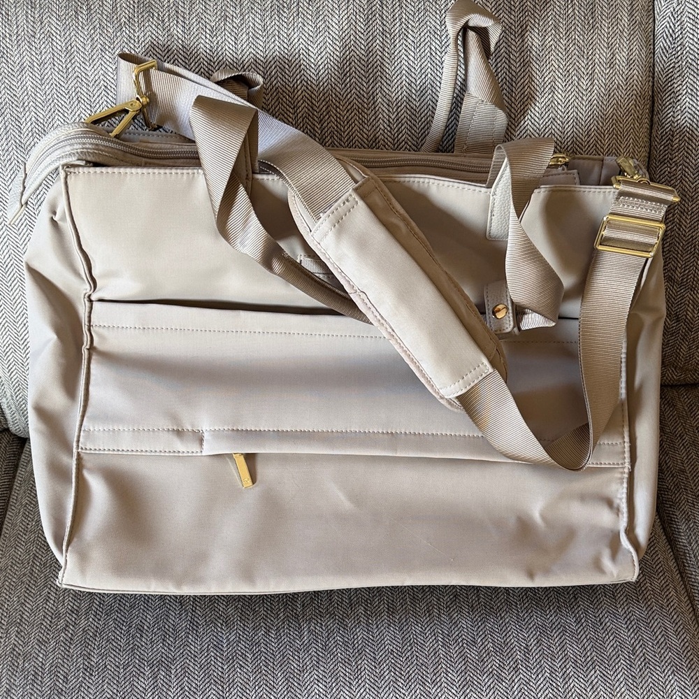 Stylish Beige Laptop Tote Bag